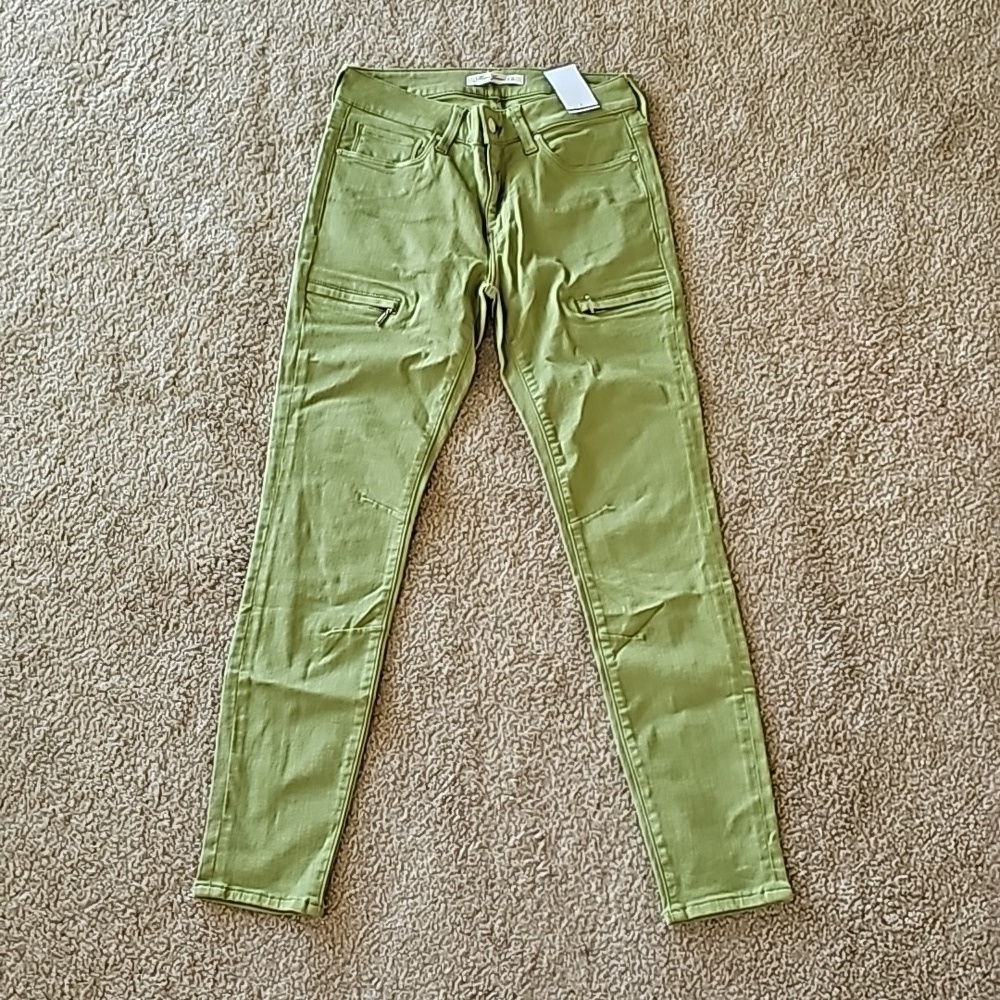 Mavi Karlina Mid Rise Green Skinny Denim Jeans Size 27